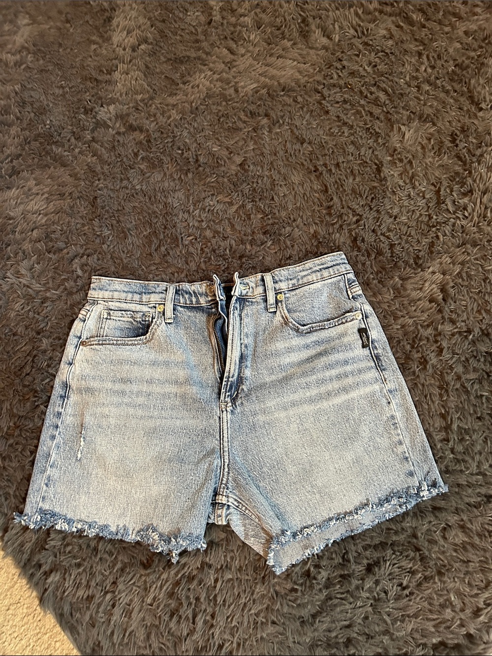 Silver Jeans Light Blue Frayed Hem Denim Shorts